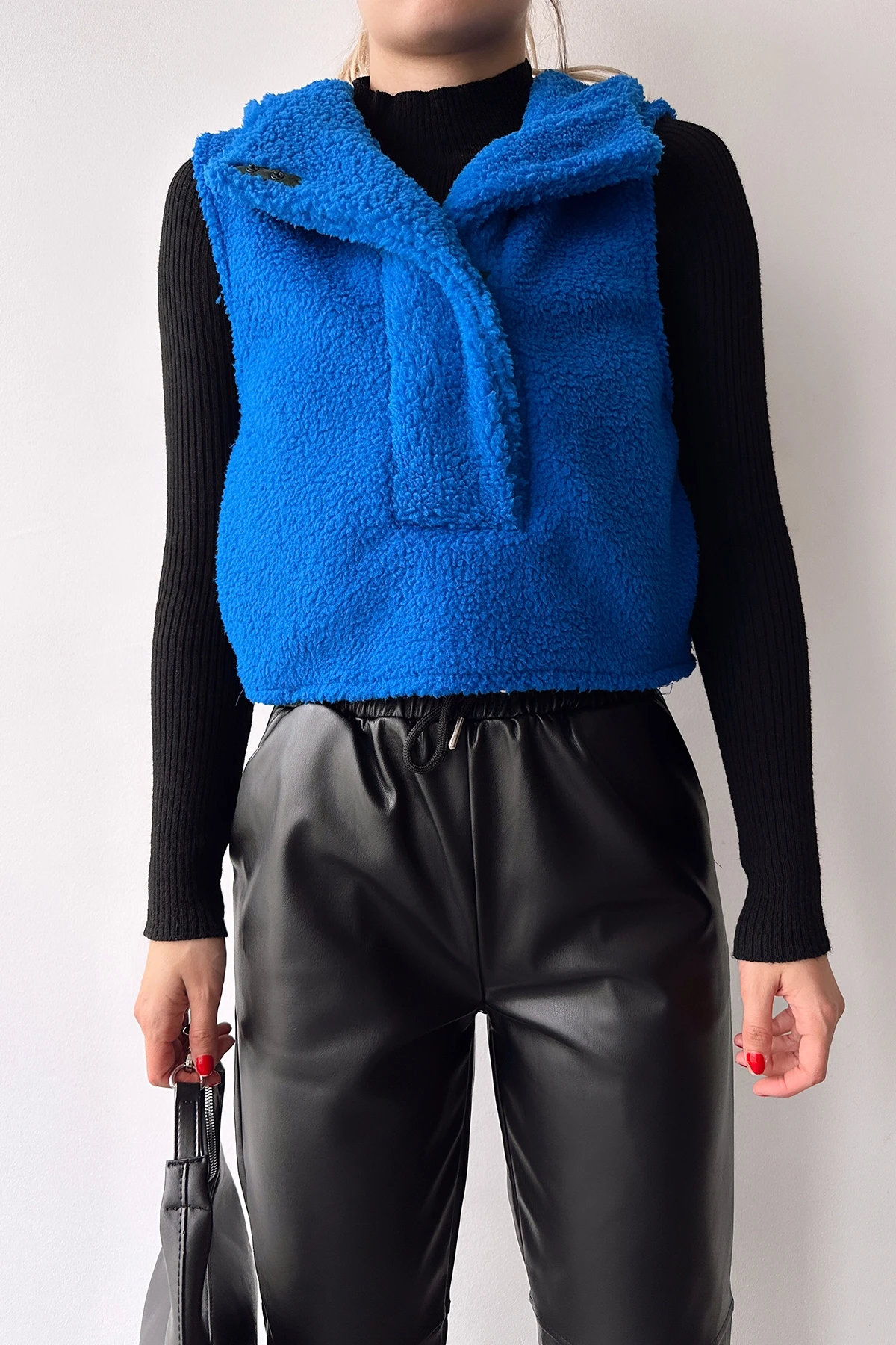 Saks Kapüşonlu Önü Çıtçıtlı Kolsuz Welsoft Sweatshirt