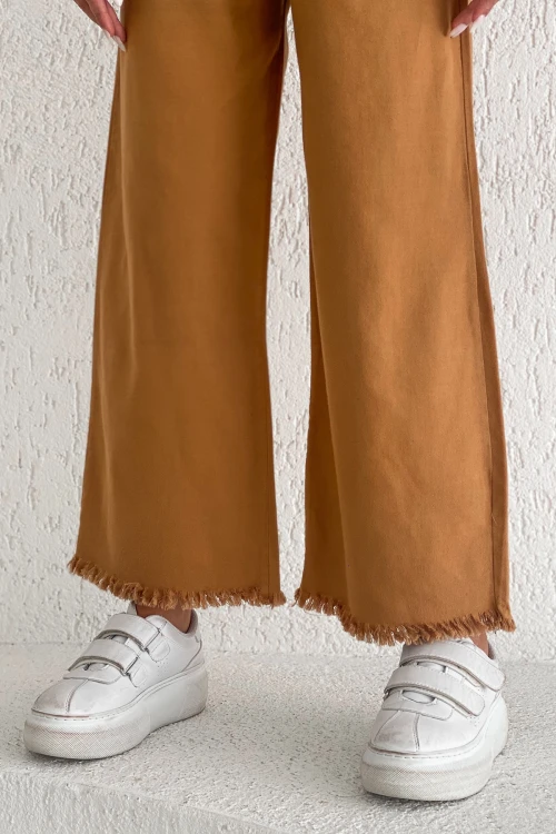 Bisküvi Paçası Püsküllü Palazzo Pantolon BCDF-231101