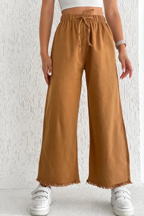 Bisküvi Paçası Püsküllü Palazzo Pantolon BCDF-231101