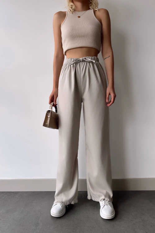 Taş Paçası Püsküllü Palazzo Pantolon BCDF-231101