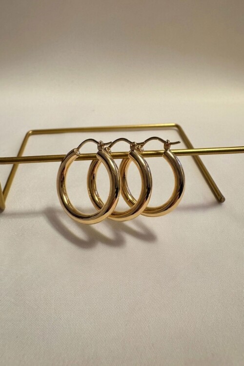 Gold 3 Lü Halka Küpe