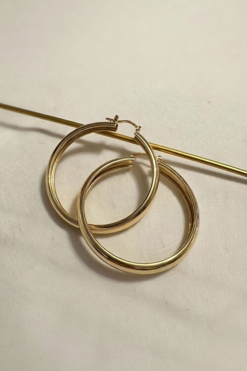 Gold Halka Küpe