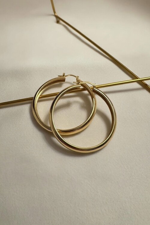 Gold Halka Küpe