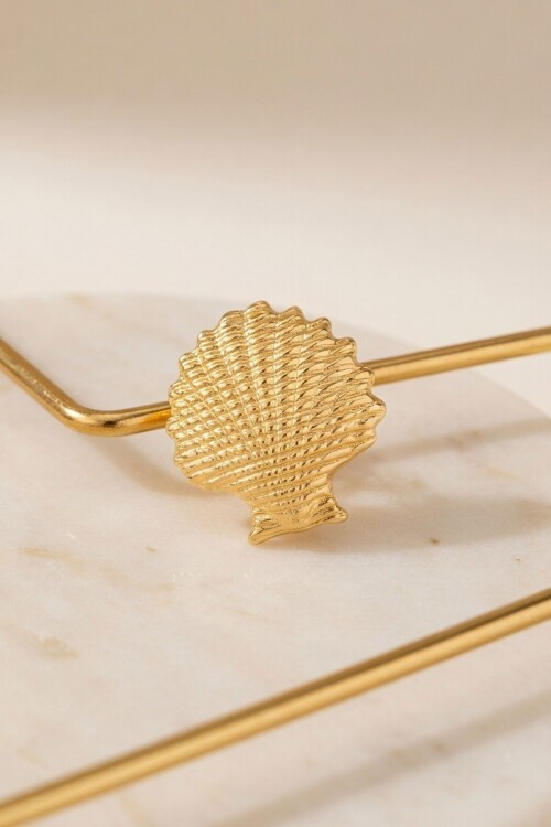 Gold Mini İstiridye Kabul Tasarım Küpe