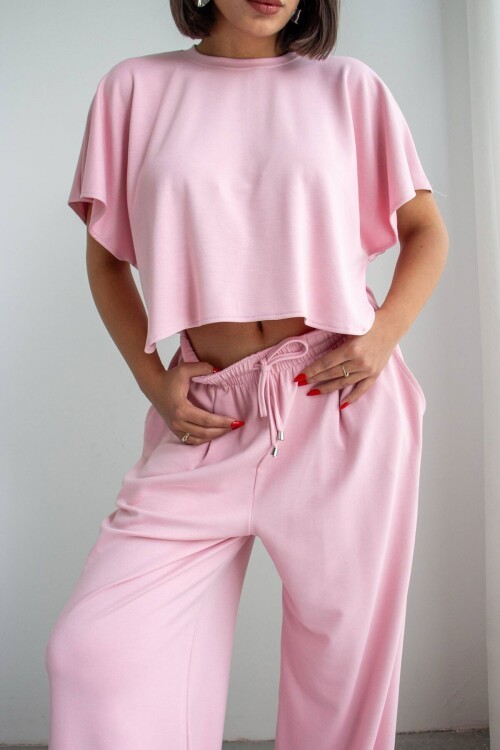 Pembe Bol Paça Rahat Kesim Modal Kumaş Alt Üst Takım