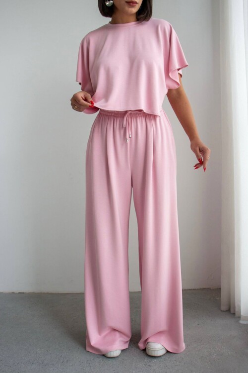 Pembe Bol Paça Rahat Kesim Modal Kumaş Alt Üst Takım