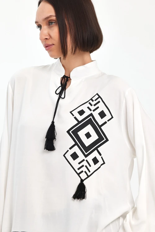 Maxi Boy Siyah Renk Bloklu Çizgili Pantolon Ve Uzun Tunik Alt Üst Takım BCVL-241021