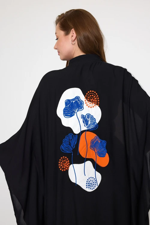 Maxi Boy Beyaz Nakış İşlemeli Dokuma Viscon Elbise BCVL-25993