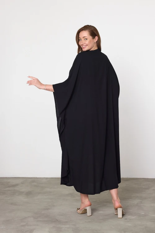 Maxi Boy Leopar Nakış İşlemeli Dokuma Viscon Elbise BCVL-252931