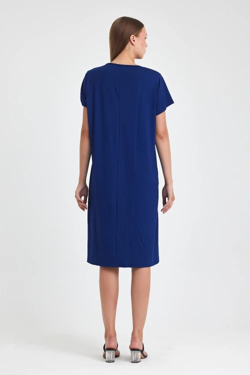 Maxi Boy Saks Örme Viscon Elbise BCVL-25C2