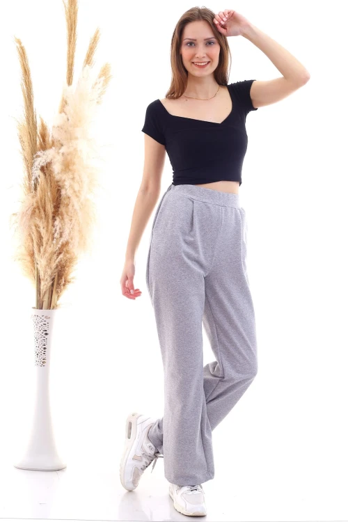 Grimelanj 2 İplik Cepli Bol Paça Pantolon CO-259292933