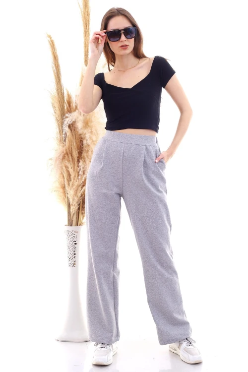 Grimelanj 2 İplik Cepli Bol Paça Pantolon CO-259292933