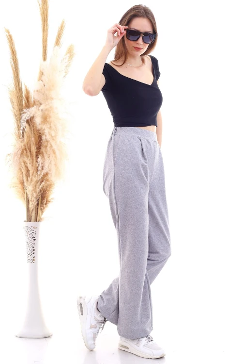 Grimelanj 2 İplik Cepli Bol Paça Pantolon CO-259292933