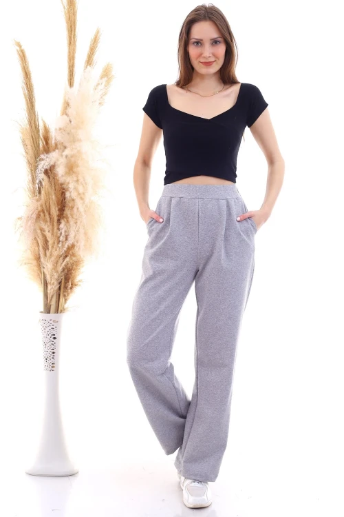 Grimelanj 2 İplik Cepli Bol Paça Pantolon CO-259292933