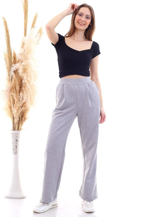 Grimelanj 2 İplik Cepli Bol Paça Pantolon CO-259292933