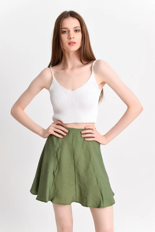 Haki Parçalı Kısa Etek CO-2592814021