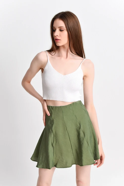 Haki Parçalı Kısa Etek CO-2592814021