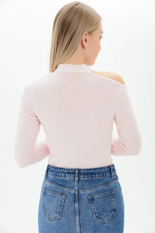 Pudra Tek Omuzu Açık İncili Yumoş Bluz CO-259100936