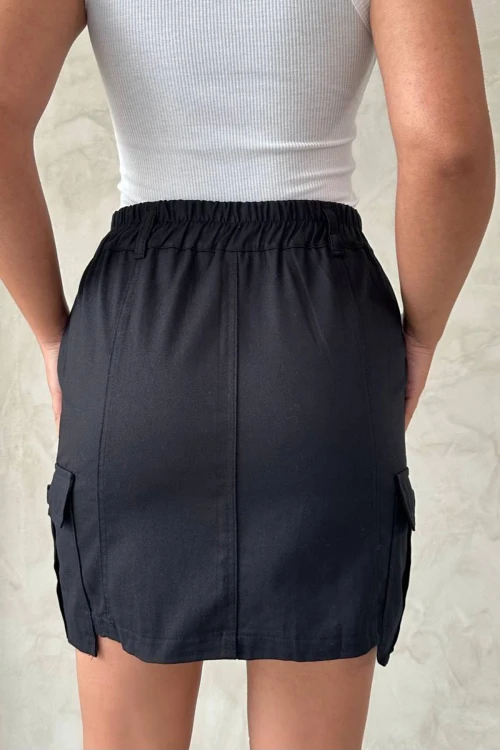 Siyah Kargo Cepli Dokuma Etek BCHN-2525020