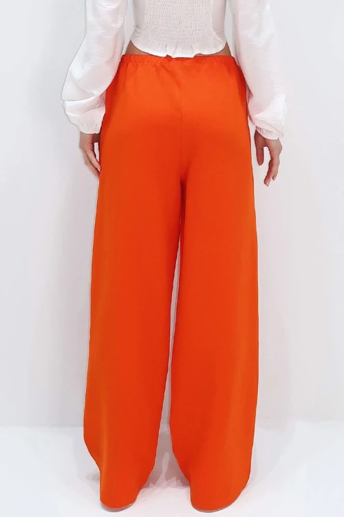 Turuncu Çift Cepli Yazlık Keten Dokuma Pantolon BCIR-251001