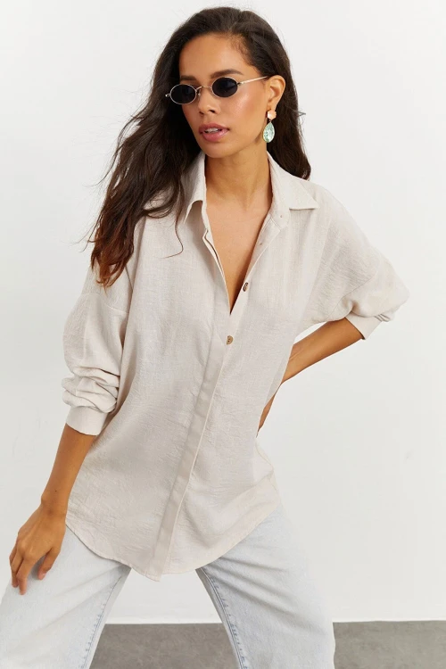 Gri Sırtı Çapraz Gömlek BCBSK-25700-K7235