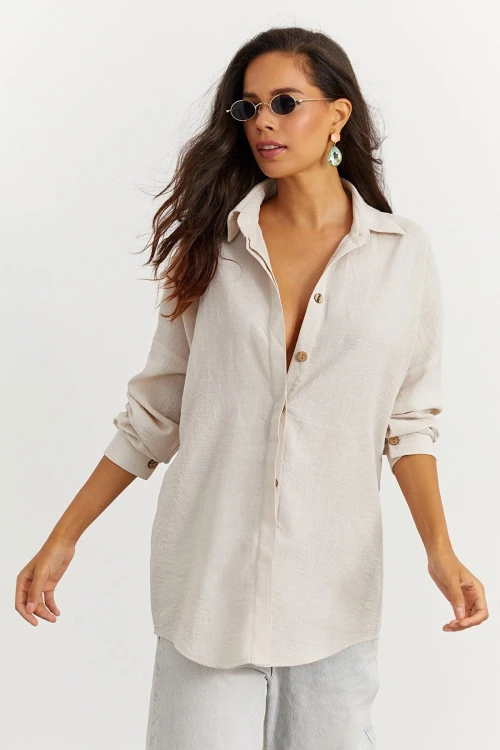 Gri Sırtı Çapraz Gömlek BCBSK-25700-K7235