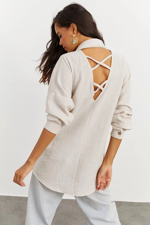 Gri Sırtı Çapraz Gömlek BCBSK-25700-K7235