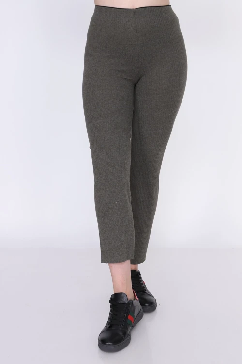 Haki Beli Lastikli Uzun Pantolon CO-259380793