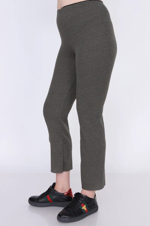 Haki Beli Lastikli Uzun Pantolon CO-259380793