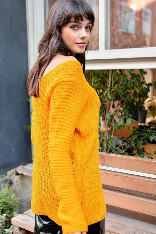 Hardal Modern Stil V Yaka Kazak BCBSK-25700-E1009