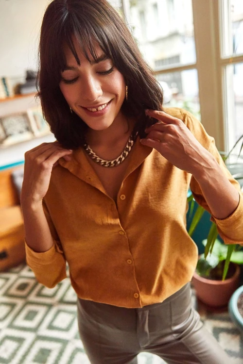 Hardal Uzun Kollu Gömlek BCBSK-25700-K7335