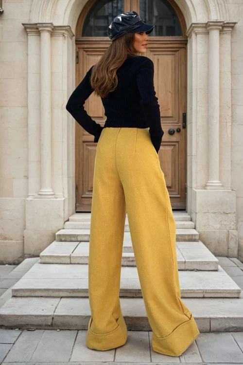 Hardal Yüksek Bel Salaş Pantolon BCBSK-25700-3450