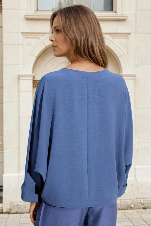 İndigo Airobin Duble Kol Salaş Bluz BCBSK-25700-2943