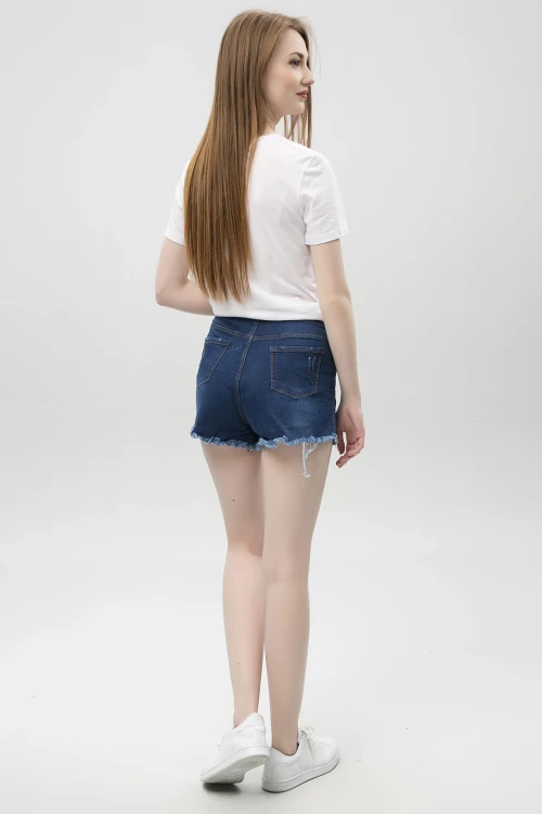 Mavi Yazlık Paçası Püsküllü Kot Şort BCBSK-25650-202