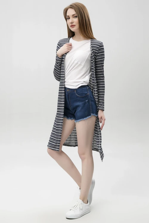 Mavi Yazlık Paçası Püsküllü Kot Şort BCBSK-25650-202