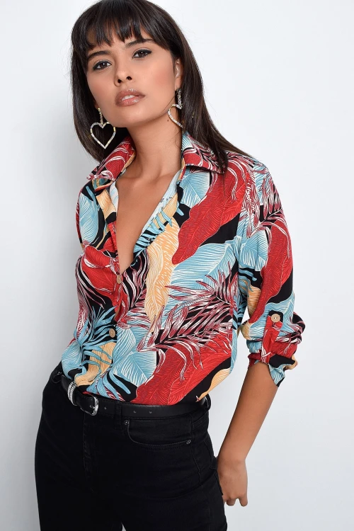 Multi Desenli Uzun Kol Gömlek BCBSK-25700-K4573