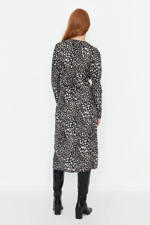 Multi Yaka Dekolteli Uzun Kollu Gömlek Elbise BCBSK-25700-K7365