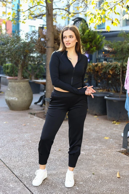 Siyah Yumuşak Dokulu Eşofman Altı BCBSK-25700-3507