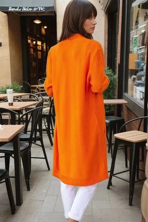 Turuncu Cepli Yumuşak Dokulu Hırka BCBSK-25700-CCK2809