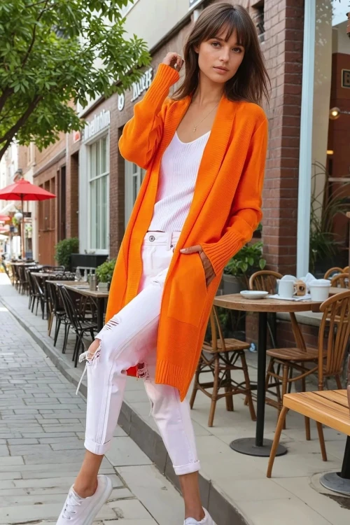 Turuncu Cepli Yumuşak Dokulu Hırka BCBSK-25700-CCK2809