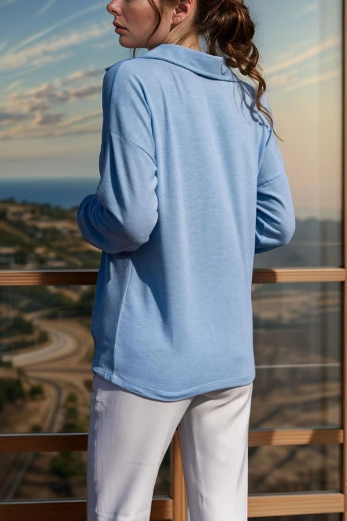 Bebe Mavi Polo Yaka Bluz BCBSK-25700-2940