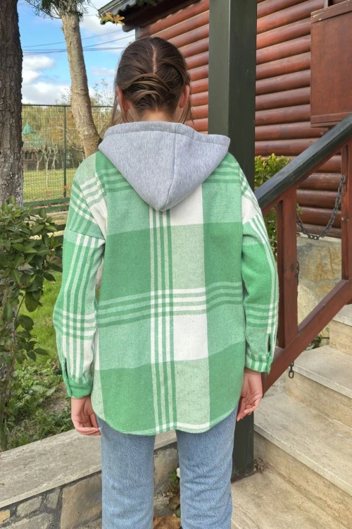 Benetton Kapüşonlu Oversize Uzun Kollu Gömlek BCBSK-25700-3667