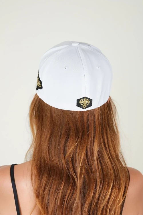 Beyaz A Harf Nakışlı Kep BCNSV-2514507