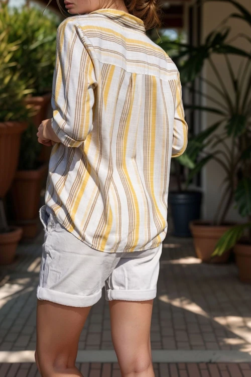 Hardal Taba Kendinden Özel Dokulu Asimetrik Cepli Salaş Gömlek BCBSK-25700-6459