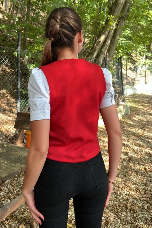 Kırmızı Rahat Kalıp Yelek BCBSK-25700-3674