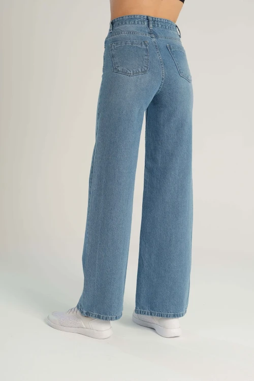 Mavi Geniş Kalıp Denım Pantolon BCBSK-25700-KT0045