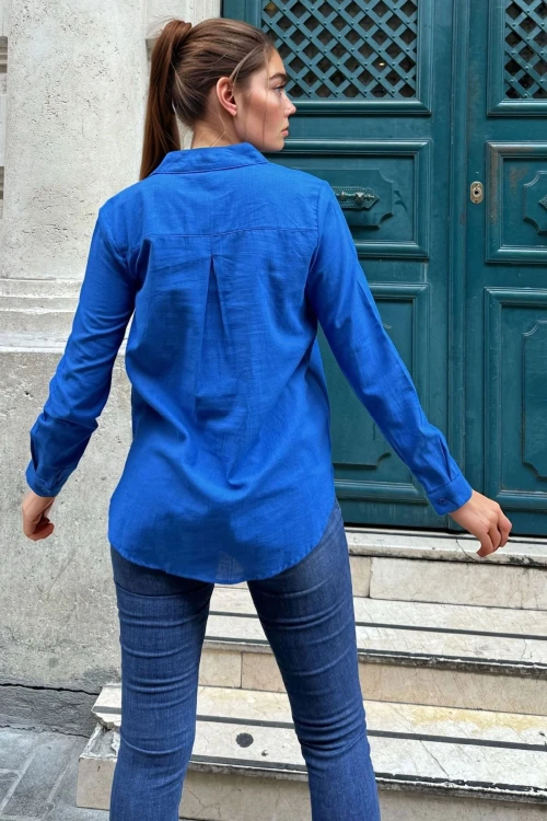 Saks Oversize Uzun Kollu Gömlek BCBSK-25700-3536