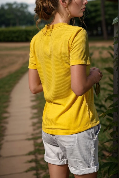 Sarı Fermuarlı Basic Bluz BCBSK-25700-K4023