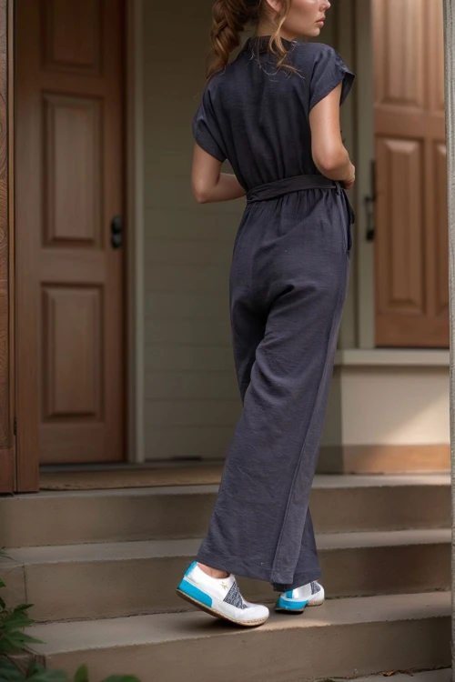 Siyah Ceket Yaka Kendinden Kemerli Tulum BCBSK-25700-3405