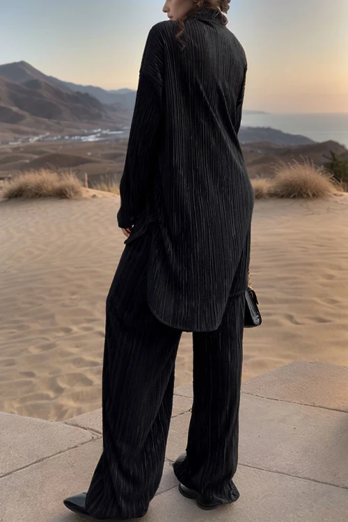 Siyah Oversize İkili Alt Üst Takım BCBSK-25700-3573